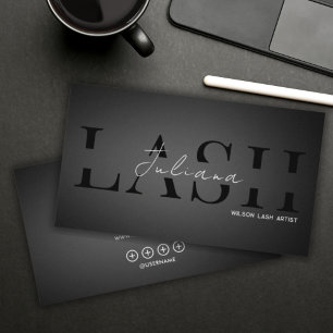 Moderne Schwarz-Weiß-Lash-Technik, Nageldesignerin Visitenkarte