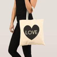 Moderne Schwarz-Weiß-Liebe-Herz-Typografie