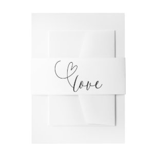 Moderne Schwarz-Weiß-Liebe Minimale Hochzeit Einladungsbanderole