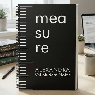 Moderne Schwarz-Weiß-Maß-Vet-Studentennotizen Notizbuch