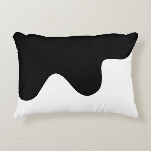 Moderne Schwarz-Weiß-Minimal-Abstrakte Kunst Dekokissen