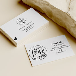 Moderne Schwarz-weiß-minimalistische Logo-Bestellu Visitenkarte