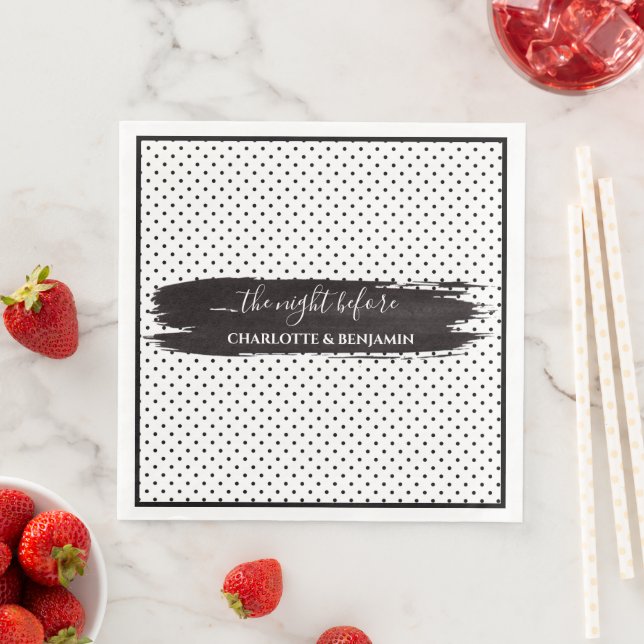 Moderne Schwarz-Weiß-Minimalistische Probe Serviette (Beispiel)