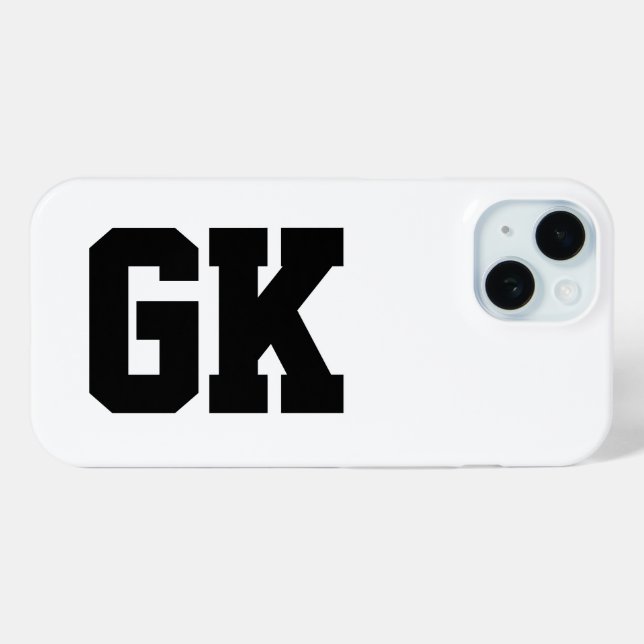 Moderne Schwarz-Weiß-Monogramm-Initialen Case-Mate iPhone Hülle (Rückseite (Horizontal))