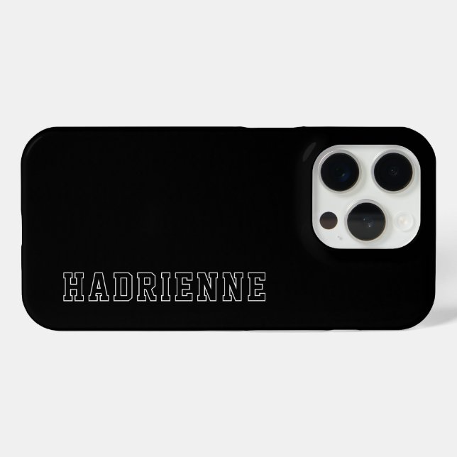Moderne Schwarz-Weiß-Monogramm-Kontur Name Case-Mate iPhone Hülle (Rückseite (Horizontal))