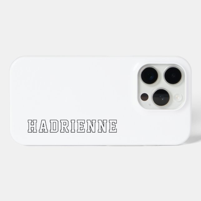 Moderne Schwarz-Weiß-Monogramm-Kontur Name Case-Mate iPhone Hülle (Rückseite (Horizontal))