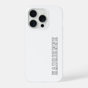Moderne Schwarz-Weiß-Monogramm-Kontur Name iPhone 15 Pro Hülle