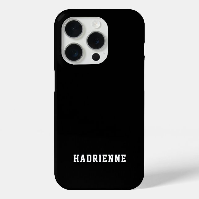 Moderne Schwarz-Weiß-Monogramm-Name Case-Mate iPhone Hülle (Rückseite)
