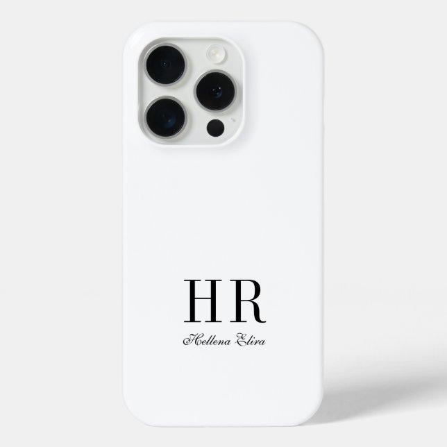Moderne Schwarz-Weiß-Monogramm-Name Case-Mate iPhone Hülle (Rückseite)