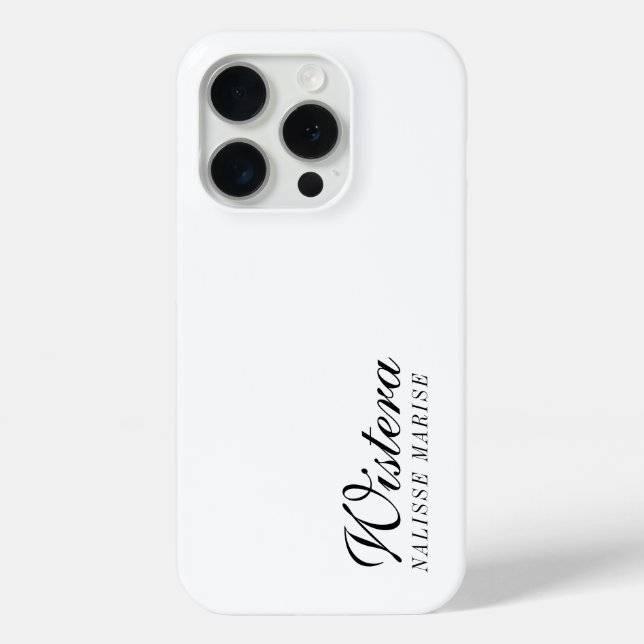 Moderne Schwarz-Weiß-Monogramm-Name Case-Mate iPhone Hülle (Rückseite)
