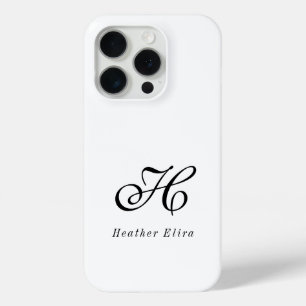 Moderne Schwarz-Weiß-Monogramm-Name Case-Mate iPhone Hülle