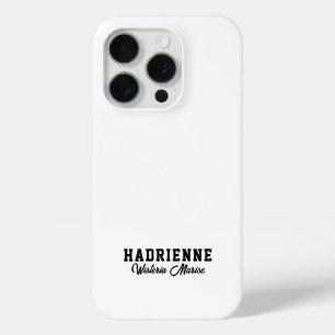 Moderne Schwarz-Weiß-Monogramm-Name Case-Mate iPhone Hülle