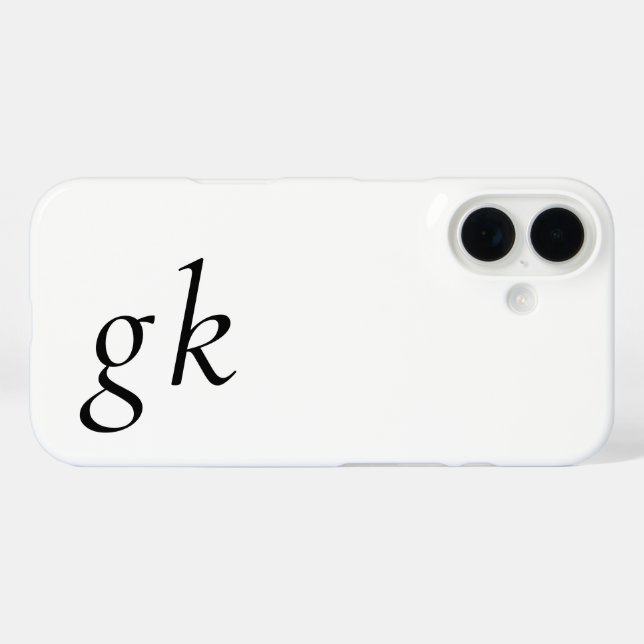 Moderne Schwarz-Weiß-Monogramm-Name Case-Mate iPhone Hülle (Rückseite (Horizontal))
