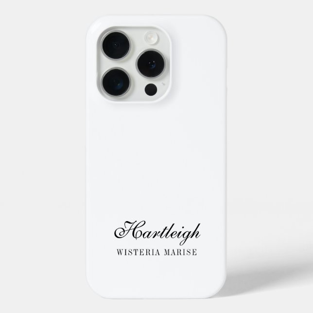 Moderne Schwarz-Weiß-Monogramm-Name Case-Mate iPhone Hülle (Rückseite)