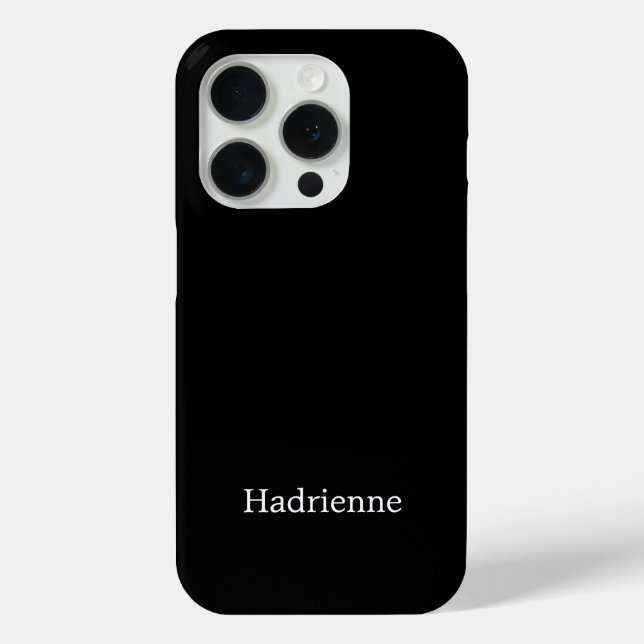 Moderne Schwarz-Weiß-Monogramm-Name Case-Mate iPhone Hülle (Rückseite)