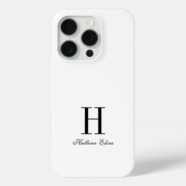 Moderne Schwarz-Weiß-Monogramm-Name Case-Mate iPhone Hülle (Rückseite)
