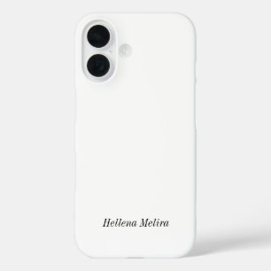 Moderne Schwarz-Weiß-Monogramm-Name iPhone 16 Hülle