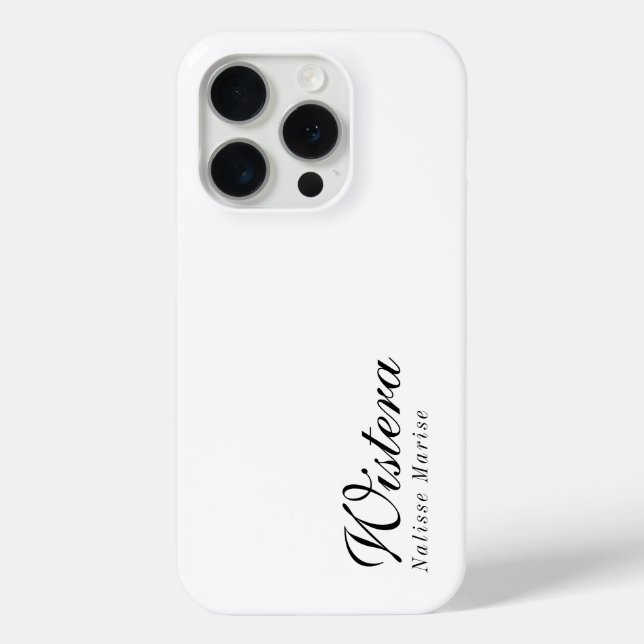 Moderne Schwarz-Weiß-Monogramm-Name Case-Mate iPhone Hülle (Rückseite)