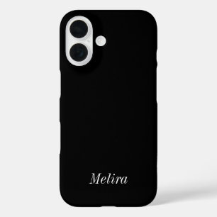 Moderne Schwarz-Weiß-Monogramm-Name iPhone 16 Hülle