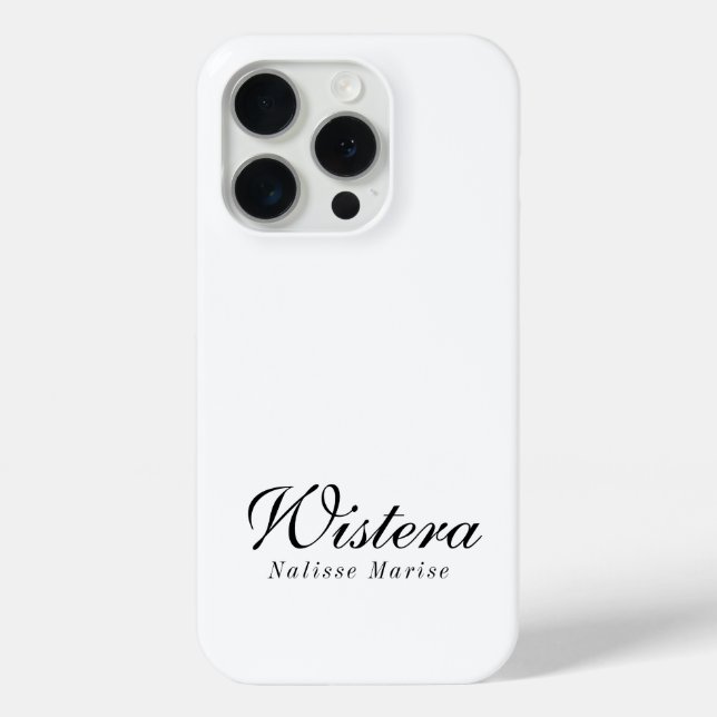 Moderne Schwarz-Weiß-Monogramm-Name Case-Mate iPhone Hülle (Rückseite)