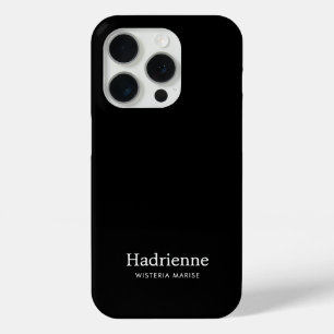 Moderne Schwarz-Weiß-Monogramm-Name Case-Mate iPhone Hülle