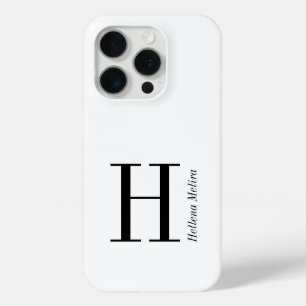 Moderne Schwarz-Weiß-Monogramm-Name Case-Mate iPhone Hülle