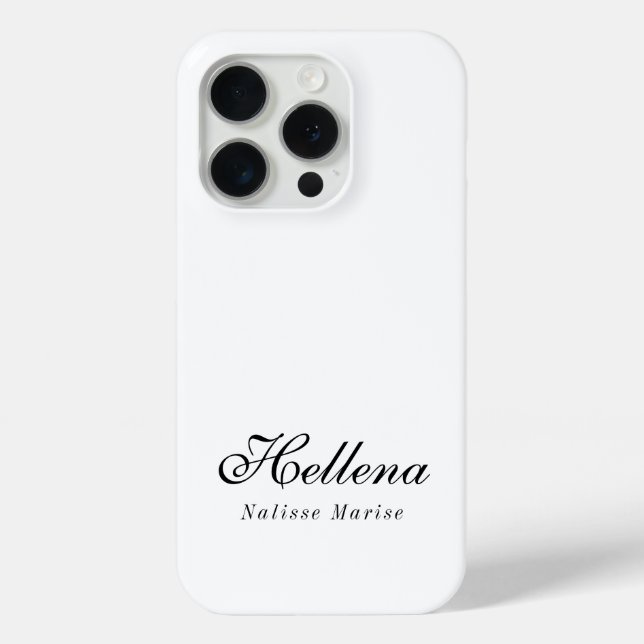 Moderne Schwarz-Weiß-Monogramm-Name Case-Mate iPhone Hülle (Rückseite)