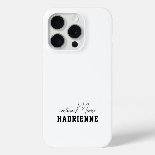 Moderne Schwarz-Weiß-Monogramm-Name Case-Mate iPhone Hülle (Rückseite)