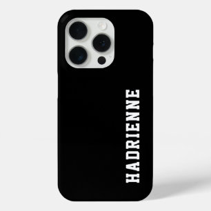 Moderne Schwarz-Weiß-Monogramm-Name Case-Mate iPhone Hülle