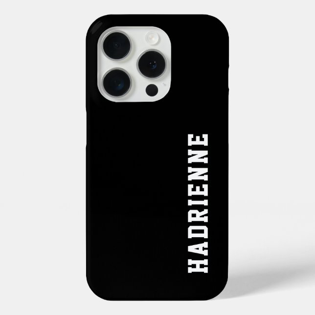 Moderne Schwarz-Weiß-Monogramm-Name Case-Mate iPhone Hülle (Rückseite)