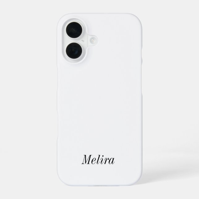 Moderne Schwarz-Weiß-Monogramm-Name iPhone 16 Hülle (Rückseite)