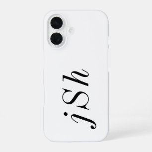 Moderne Schwarz-Weiß-Monogramm-Name iPhone 16 Hülle