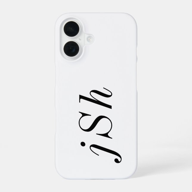 Moderne Schwarz-Weiß-Monogramm-Name iPhone 16 Hülle (Rückseite)