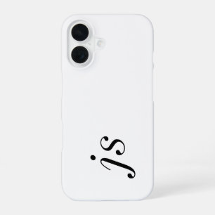 Moderne Schwarz-Weiß-Monogramm-Name iPhone 16 Hülle