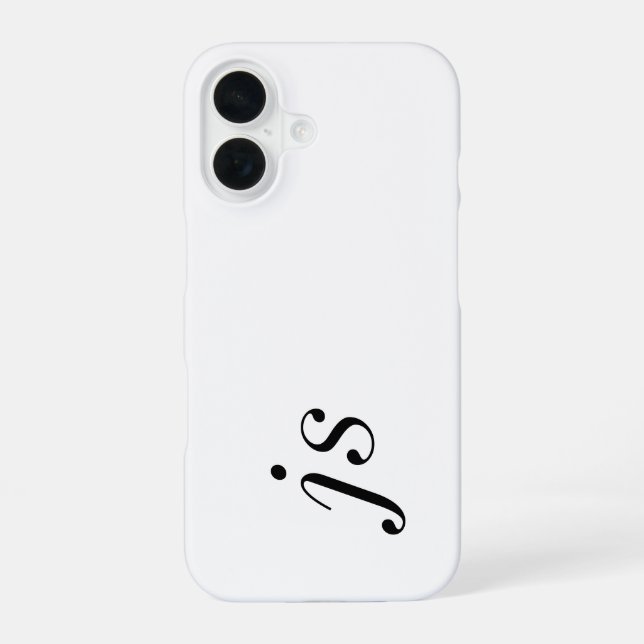Moderne Schwarz-Weiß-Monogramm-Name iPhone 16 Hülle (Rückseite)