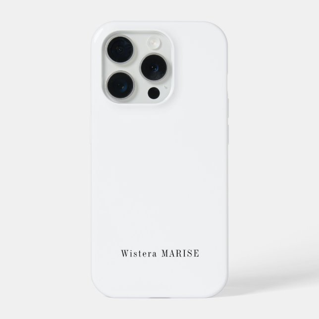 Moderne Schwarz-Weiß-Monogramm-Name iPhone Hülle (Rückseite)