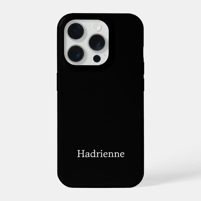 Moderne Schwarz-Weiß-Monogramm-Name iPhone Hülle (Rückseite)