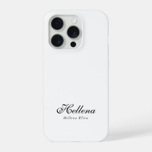 Moderne Schwarz-Weiß-Monogramm-Name iPhone 15 Pro Hülle