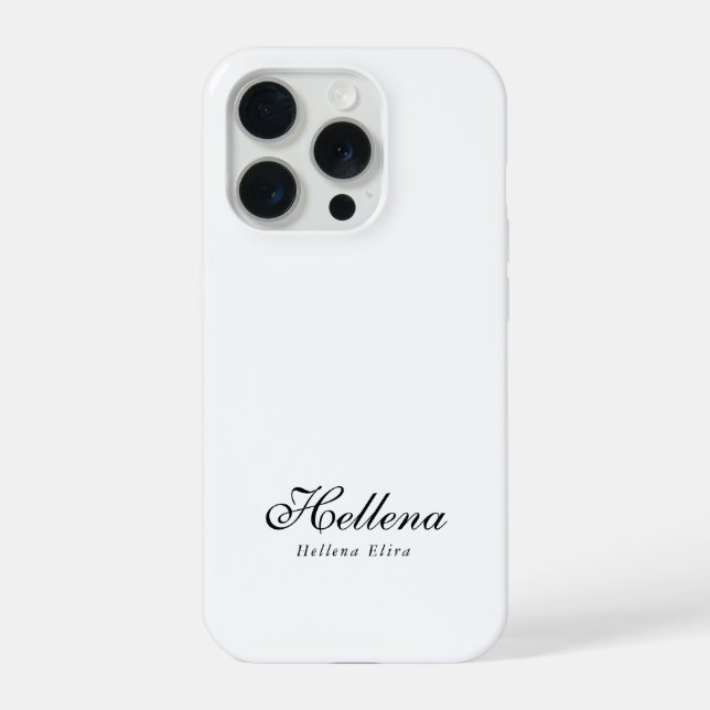 Moderne Schwarz-Weiß-Monogramm-Name iPhone Hülle (Rückseite)
