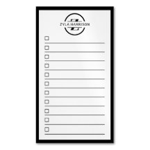 Moderne Schwarz-Weiß-Monogramm-Name-To-Do-Liste