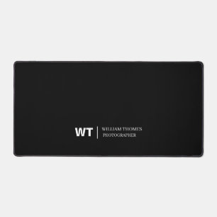 Moderne Schwarz-Weiß-Monogramm-Schreibtischunterla Schreibtischunterlage