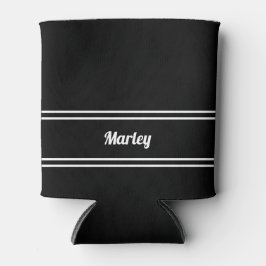 Moderne Schwarz-Weiß-Namens-Minimalist Dosenkühler