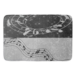 Moderne Schwarz-Weiß-Noten Badematte