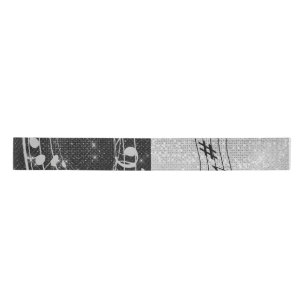 Moderne Schwarz-Weiß-Noten Satinband