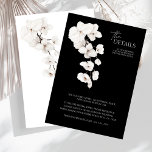 Moderne Schwarz-Weiß-Orchideen Hochzeitsdetails Begleitkarte<br><div class="desc">Moderne Schwarz-Weiß-Orchideen-Blume Hochzeitskarten - elegantes monochromes botanisches Design. Mit unseren modernen Schwarz-Weiß-Karten für die Hochzeit, die den zeitlosen Reiz der weißen Orchideen vermitteln, stärken Sie Ihre Hochzeitsfeier. Das minimalistische Design vereint die Eleganz dieser Blüten und schafft ein anspruchsvolles botanisches Meisterwerk. Mit dem Zusatz eines weißen Skripts, diese Hochzeitsdetails Karten strahlen...</div>