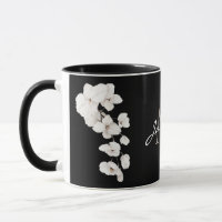 Moderne Schwarz-Weiß-Orchideen-Monogramm-Tasse