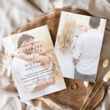 Moderne Schwarz-Weiß-Overlay-Foto-Hochzeit