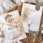 Moderne Schwarz-Weiß-Overlay-Foto-Hochzeit Einladung<br><div class="desc">Erleben Sie die Eleganz Ihrer Hochzeit mit unserem modernen Black and White Overlay Foto. Diese Einladungen verbinden klassische Eleganz mit modernem Minimalismus und geben den perfekten Ton für Ihren besonderen Tag. Das monochrome Design besticht durch zeitlose Eleganz, während Sie mit einem anpassbaren Foto Ihre einzigartige Liebe-Story präsentieren können. Die schlichte...</div>