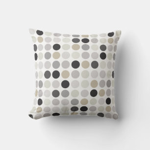 Moderne Schwarz-Weiß-Polka-Dots-Muster-Monogramm Kissen