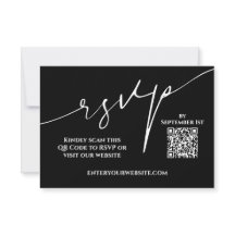 Moderne Schwarz-Weiß-QR-Code-Hochzeits-RSVP